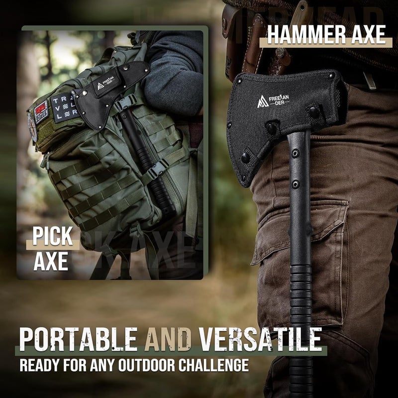 Freelander Tactical Axe 2 Pack, Sharp Tomahawk with Sheath, Portable Tomahawk with Clip and Bottle Opener, Durable Survival Hatchet for Emergency, Hiking and Camping, for Men Women - Image 5